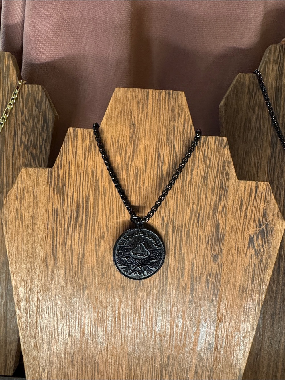 Black Country Coin Pendant Necklace